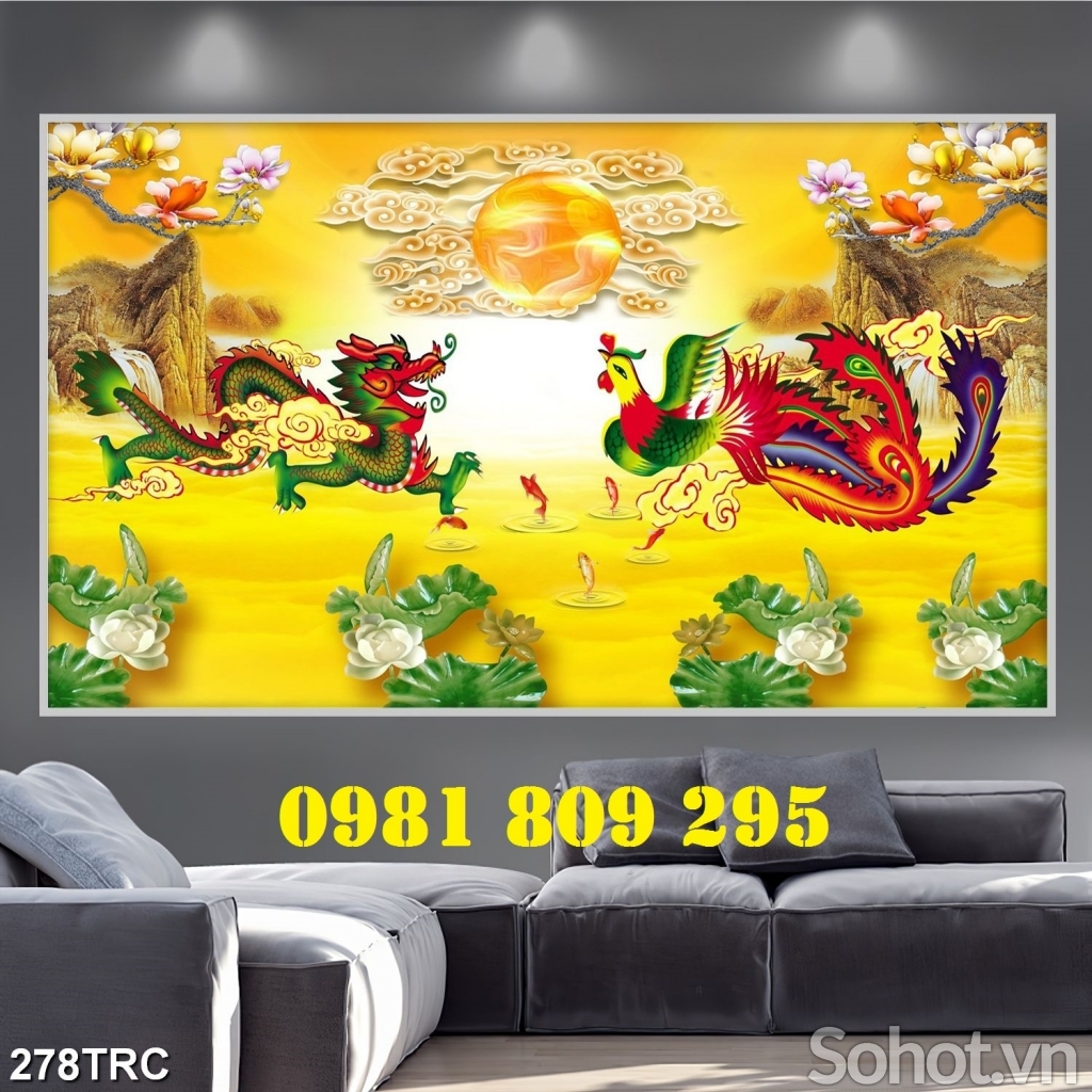 Gạch tranh rồng phượng HP322