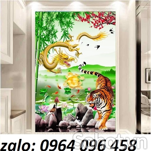 Tranh gạch 3d rồng phượng - MCBV4