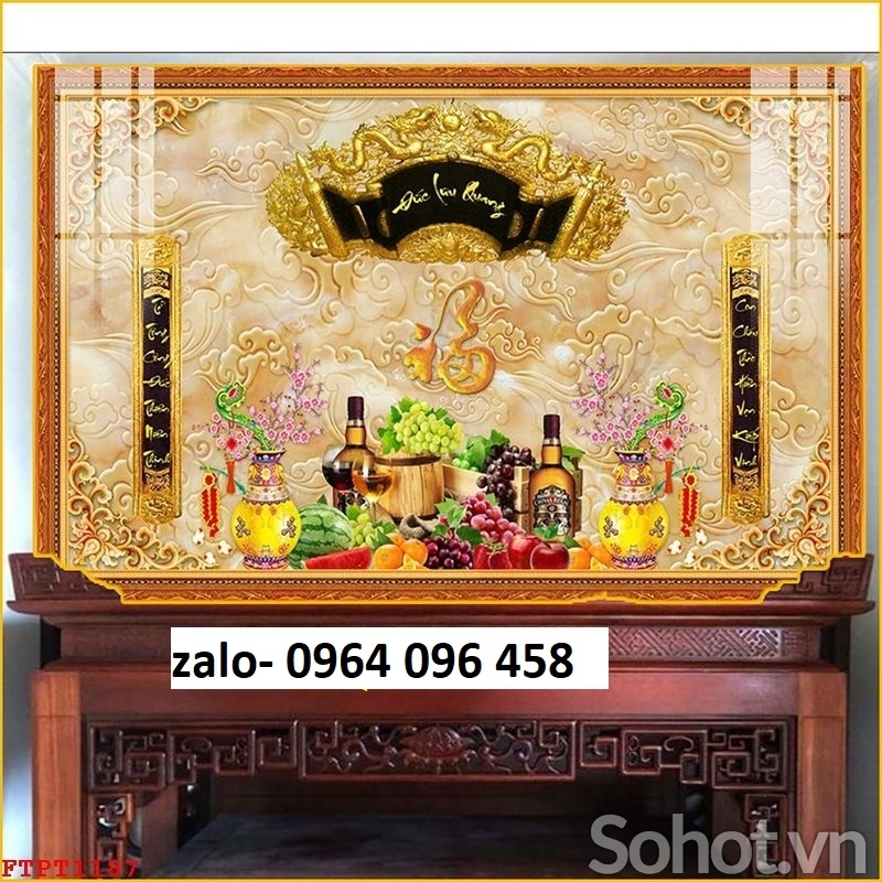 Tranh gạch ốp tường phòng thờ 3d - THHV55