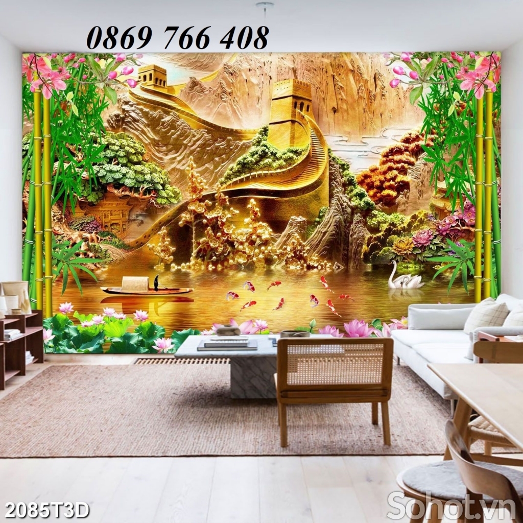 Tranh gạch-tranh dán tường 3D