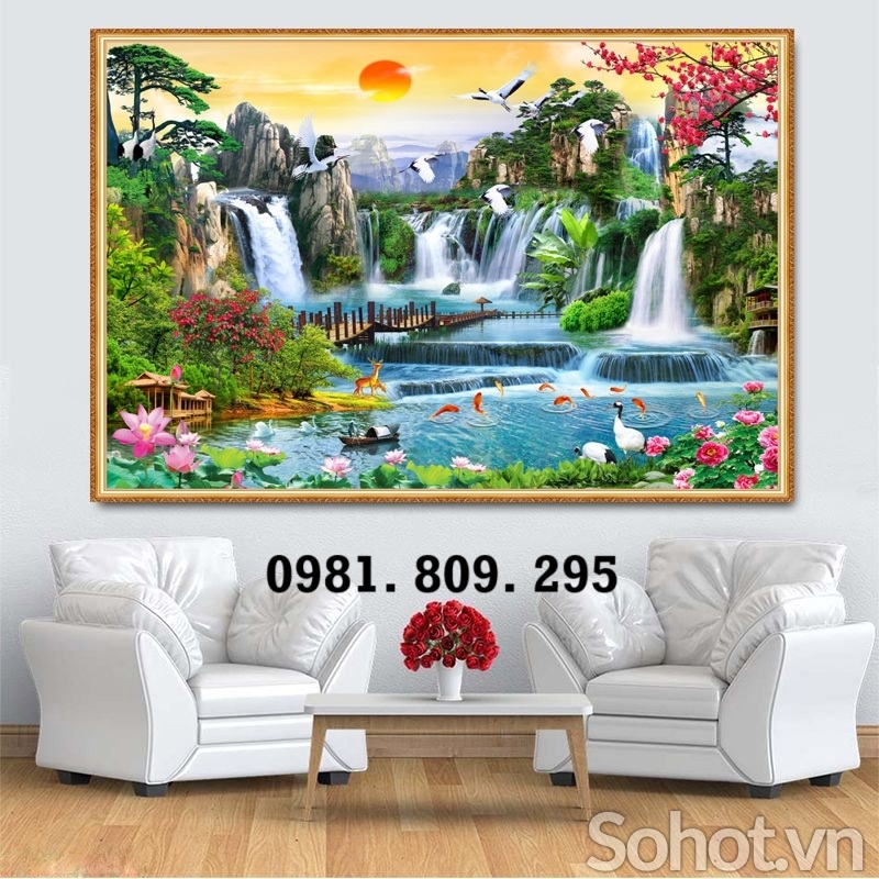 Tranh gạch phòng khách , gạch 3d ốp tường