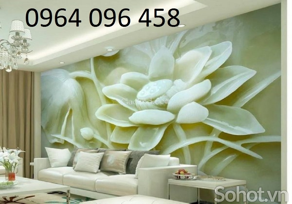 Tranh hoa sen 3d - tranh gạch 3d hoa sen - SDX43
