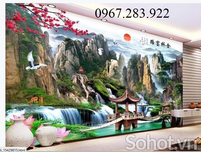Tranh sơn thủy hữu tình gạch men 3d