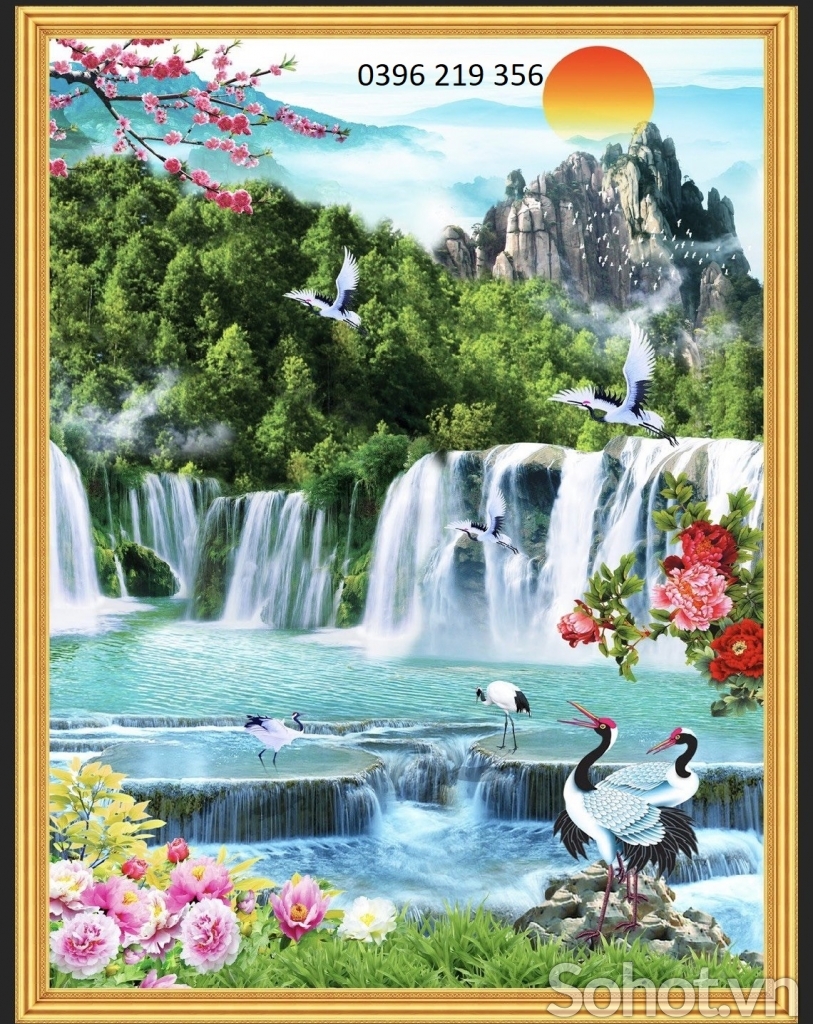 Tranh gạch men- Tranh Giao hòa thiên nhiên