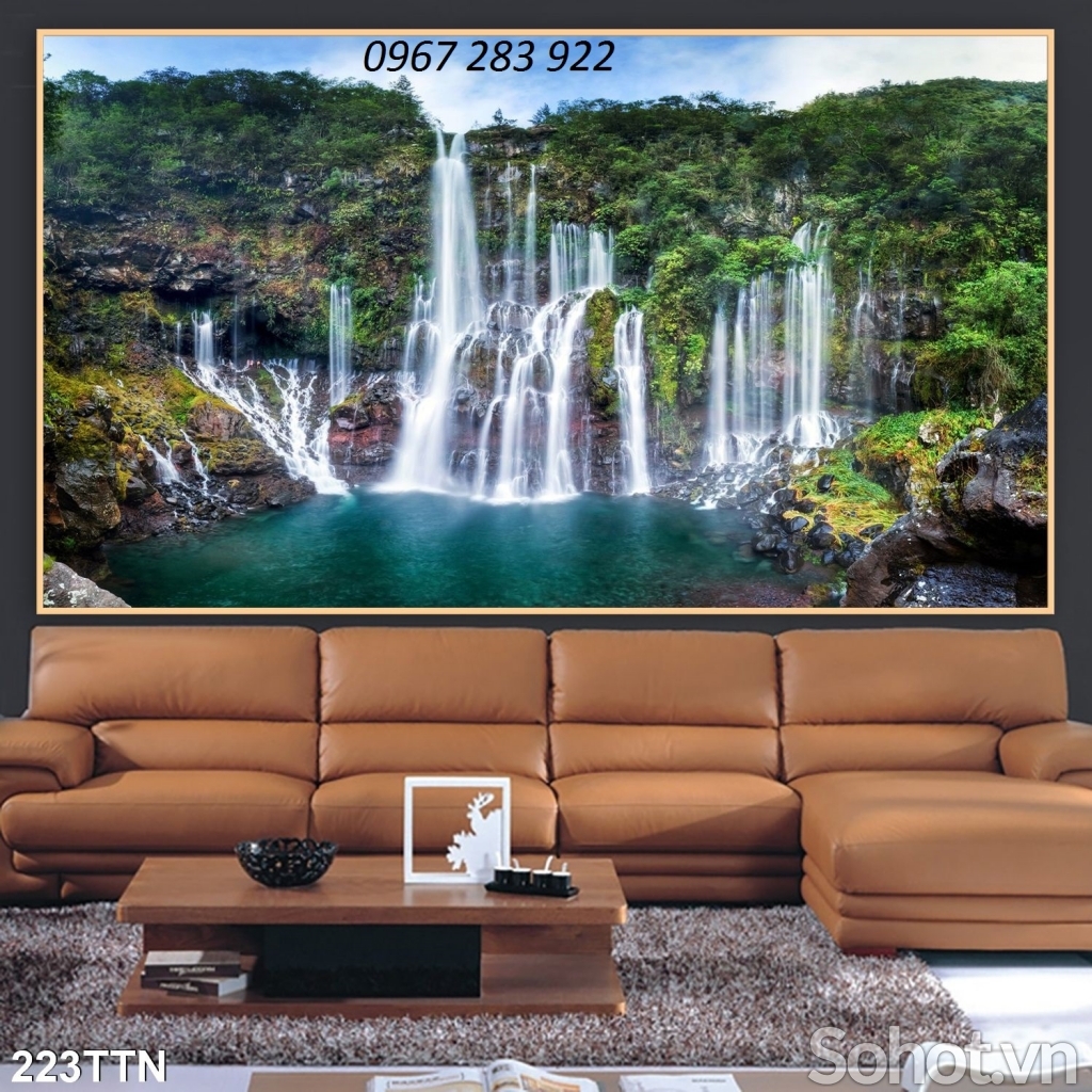Tranh ốp tường gạch men phòng khách 3d