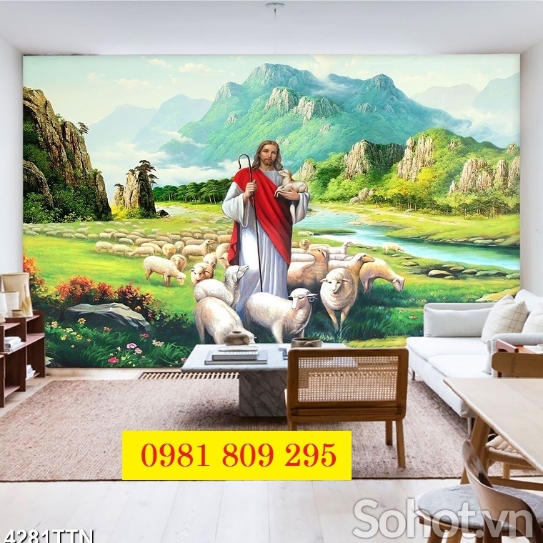 Tranh 3d công giáo , gạch tranh chú chăn chiên