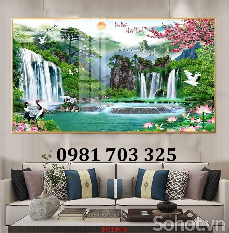 Gạch tranh thác nước trang trí