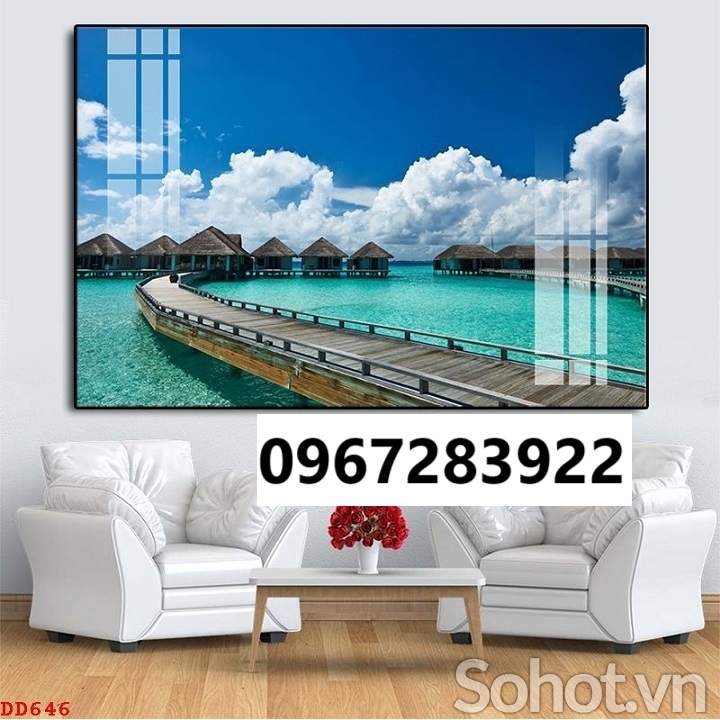 Gạch tranh 3d cảnh biển xanh