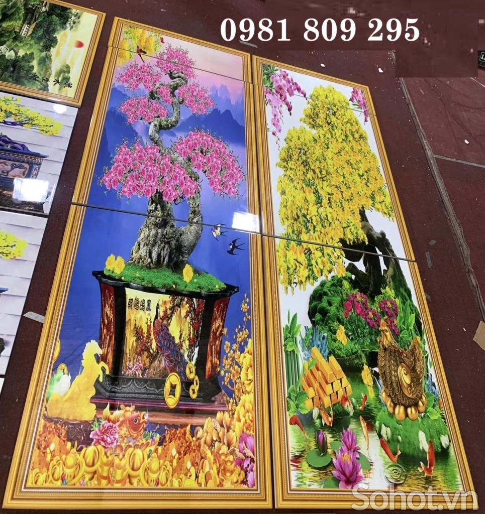Gạch 3d cây bon sai , gạch trang trí