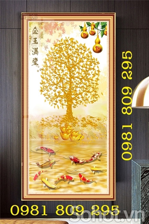 Tranh gạch cây kim tiền H976