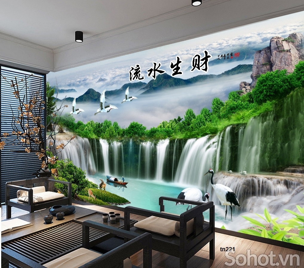 Tranh gạch phong cảnh đồng quê 3d - KJH58