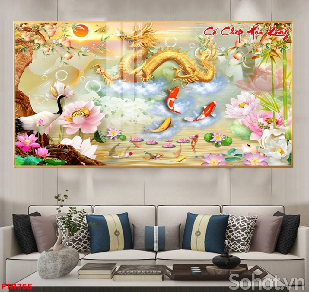 Gạch tranh sang trọng rồng phượng