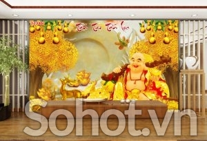 Tranh gạch 3D cây kim tiền