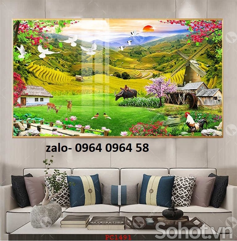 Tranh gạch phong cảnh đồng quê 3d - 2DCV54