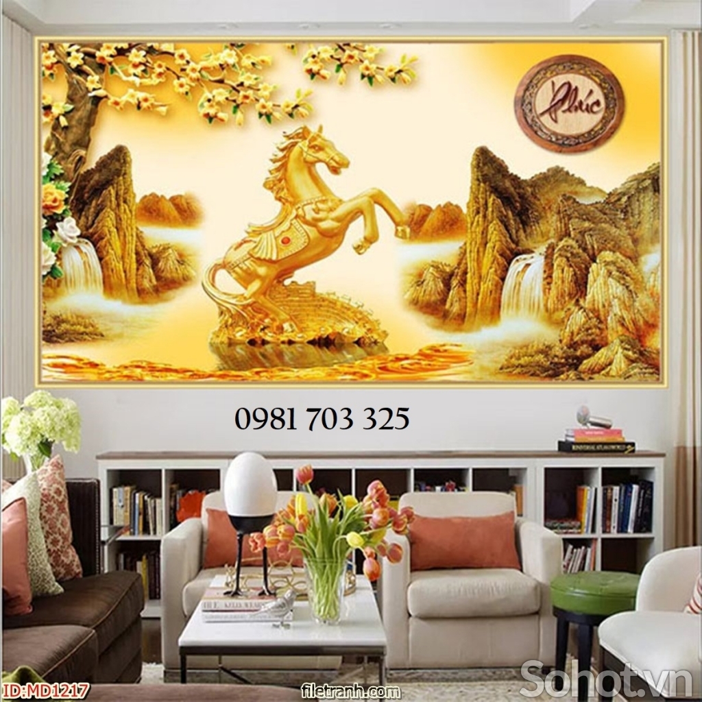 Tranh ngựa ốp tường, gạch tranh