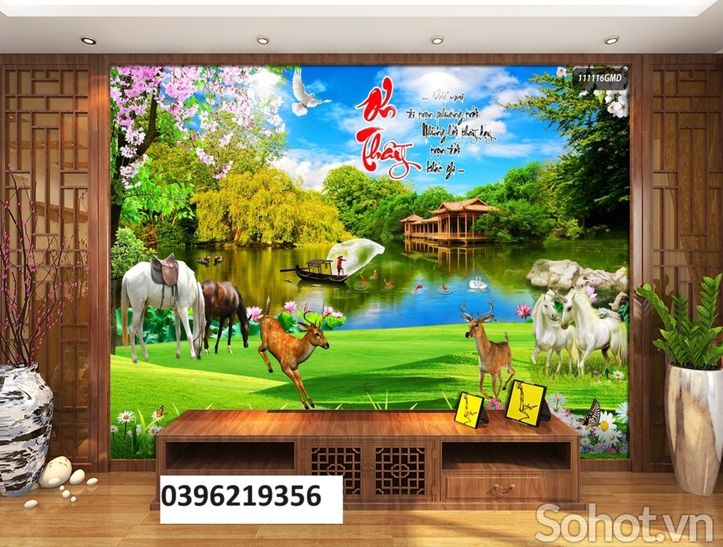 Tranh gạch đẹp sơn thủy trang trí