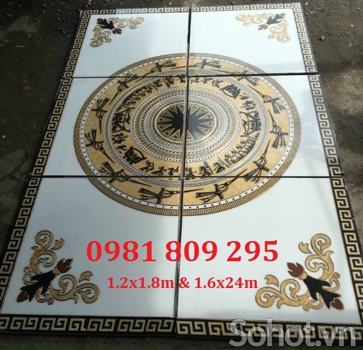 Gạch thảm hoa văn trống đồng khổ 1,2x1,8m