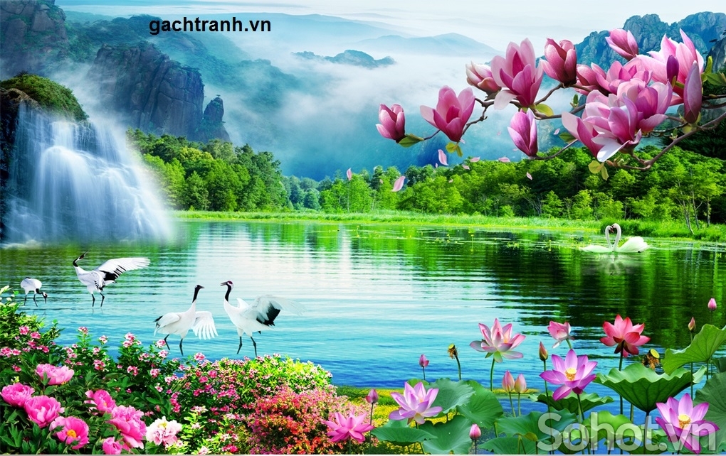 Tranh cảnh đồng quê tranh gạch 3d đồng quê - 0433SN