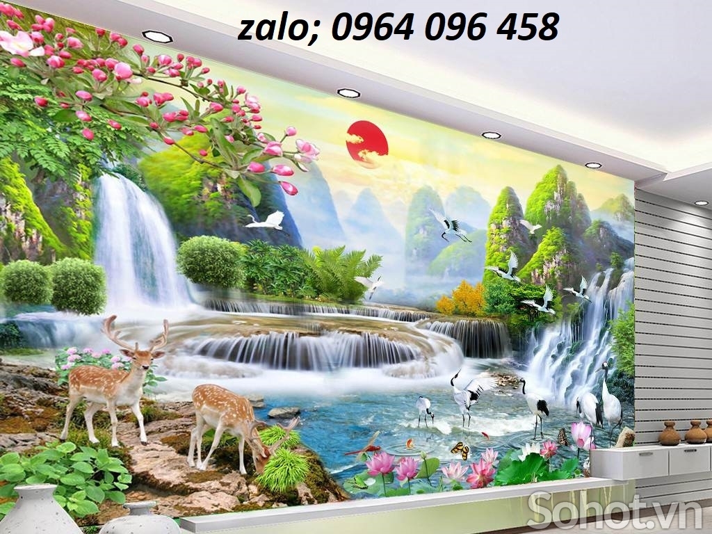 Tranh gạch 3d dán tường phong cảnh đồng quê - 8876CV