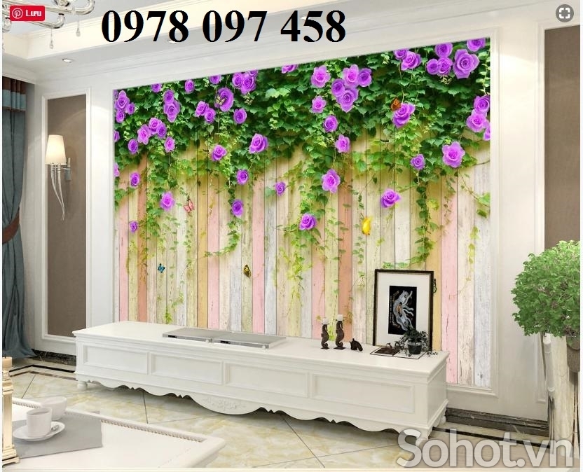 Gạch tranh trang trí phòng khách