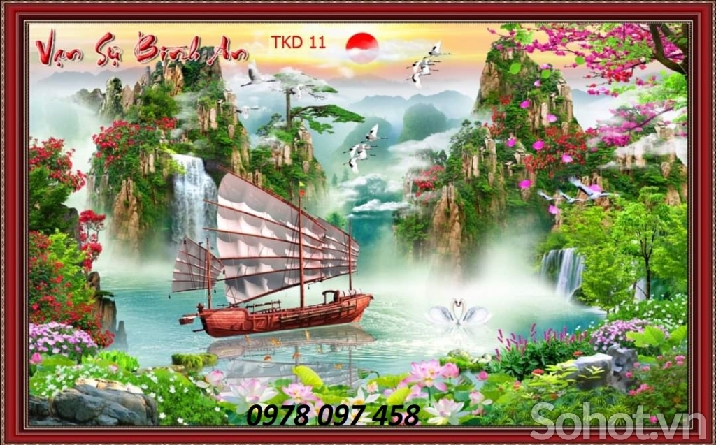 Gạch tranh đẹp dán tường