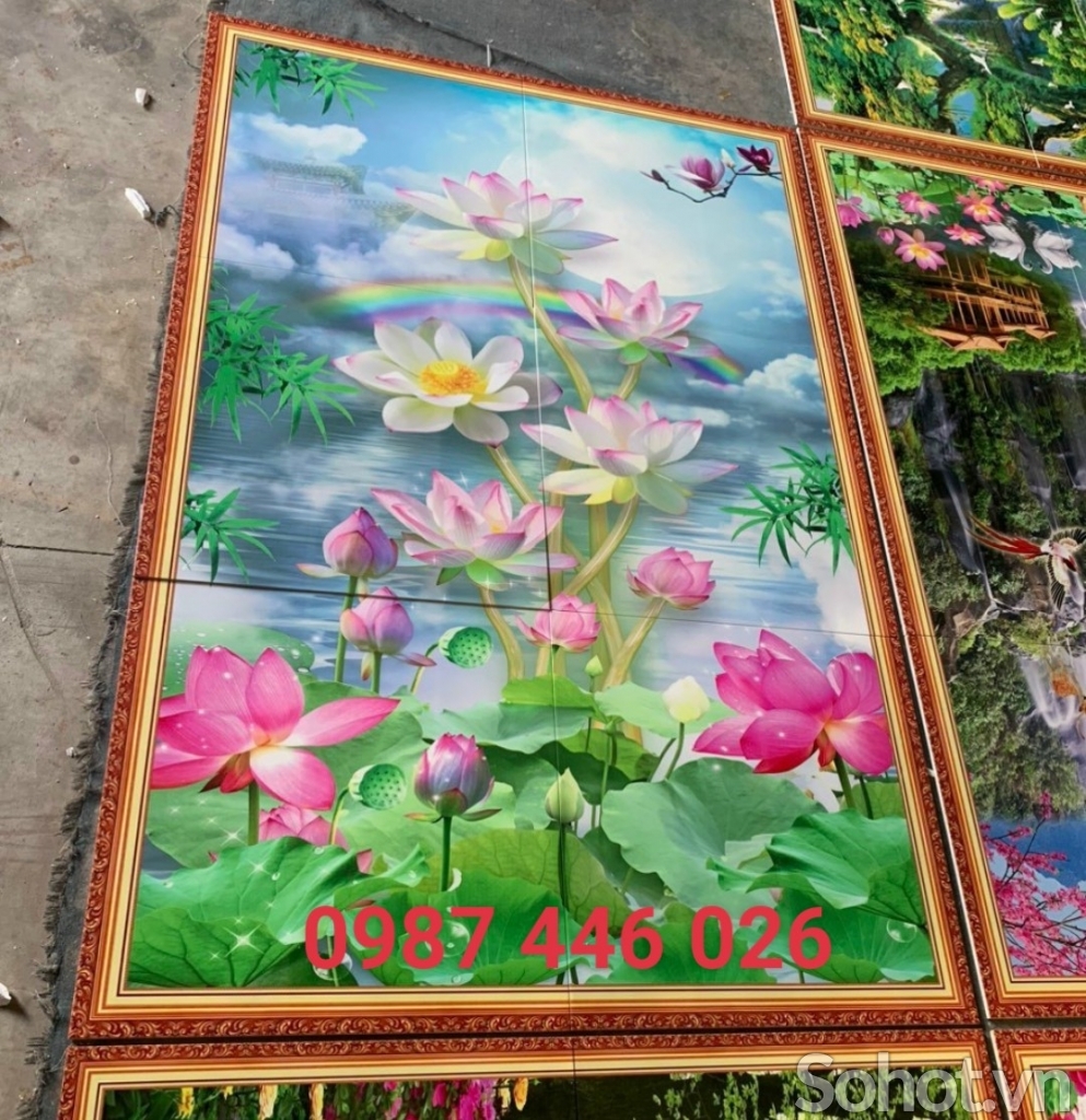Tranh gạch men hoa sen HP3943