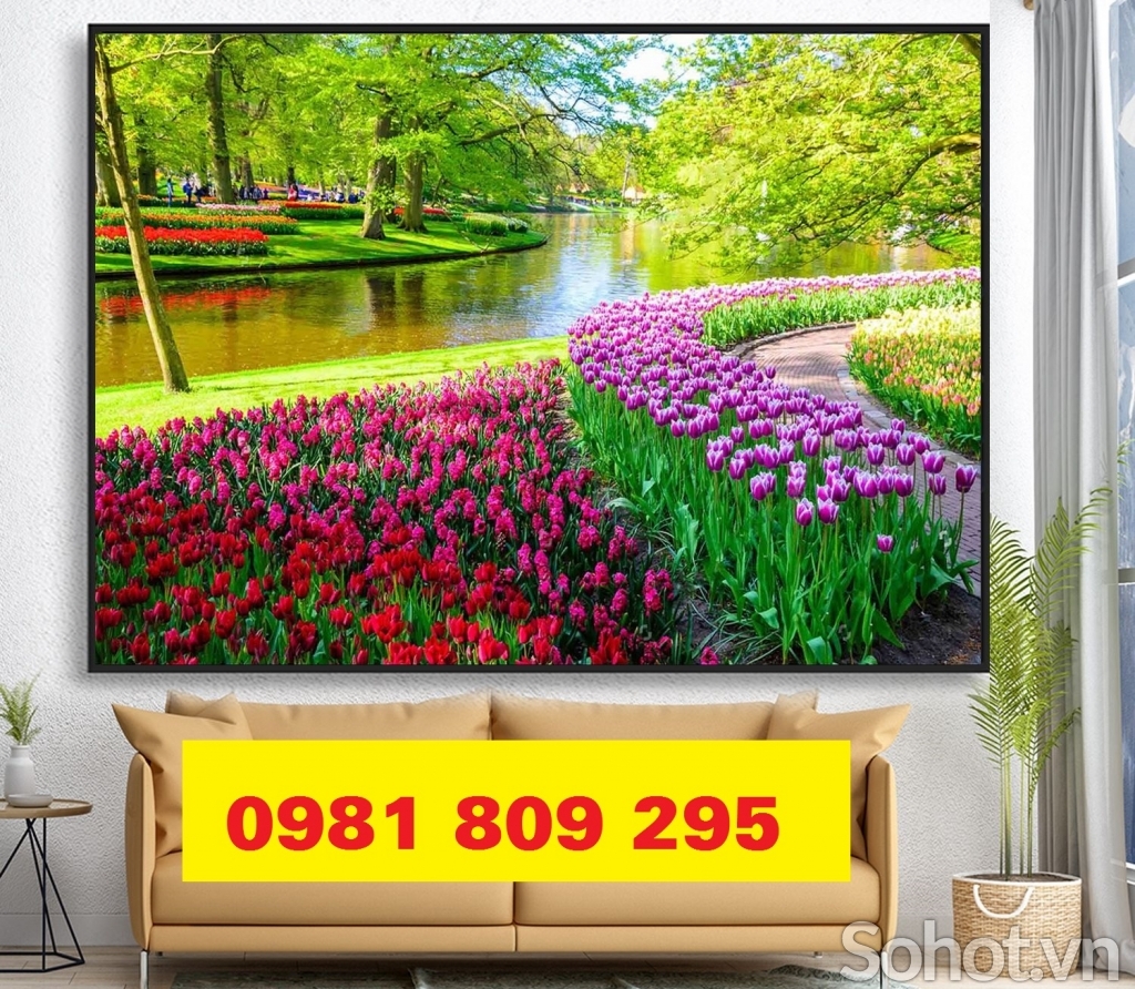 Gạch tranh 3d vườn hoa