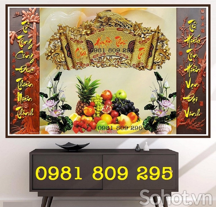 Gạch tranh phòng thờ gia tiên