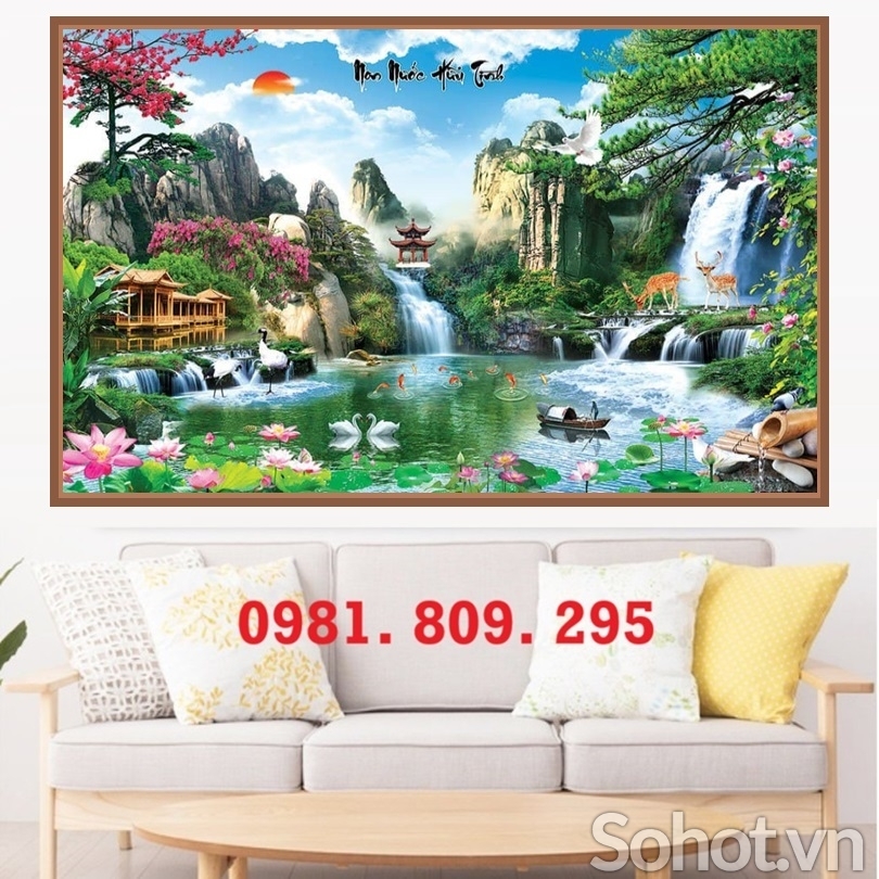 Gạch 3d , tranh ốp tường phong cảnh HP8383