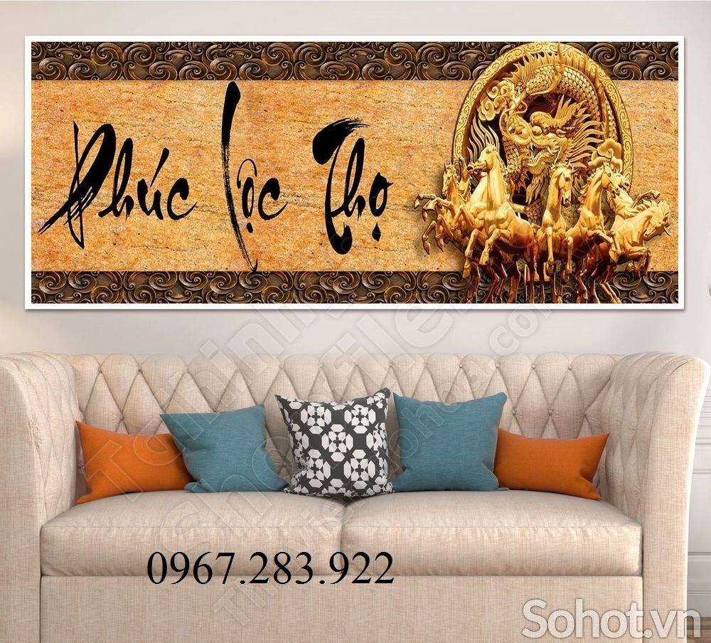 Tranh 3D- Tranh gạch Phúc Lộc Thọ