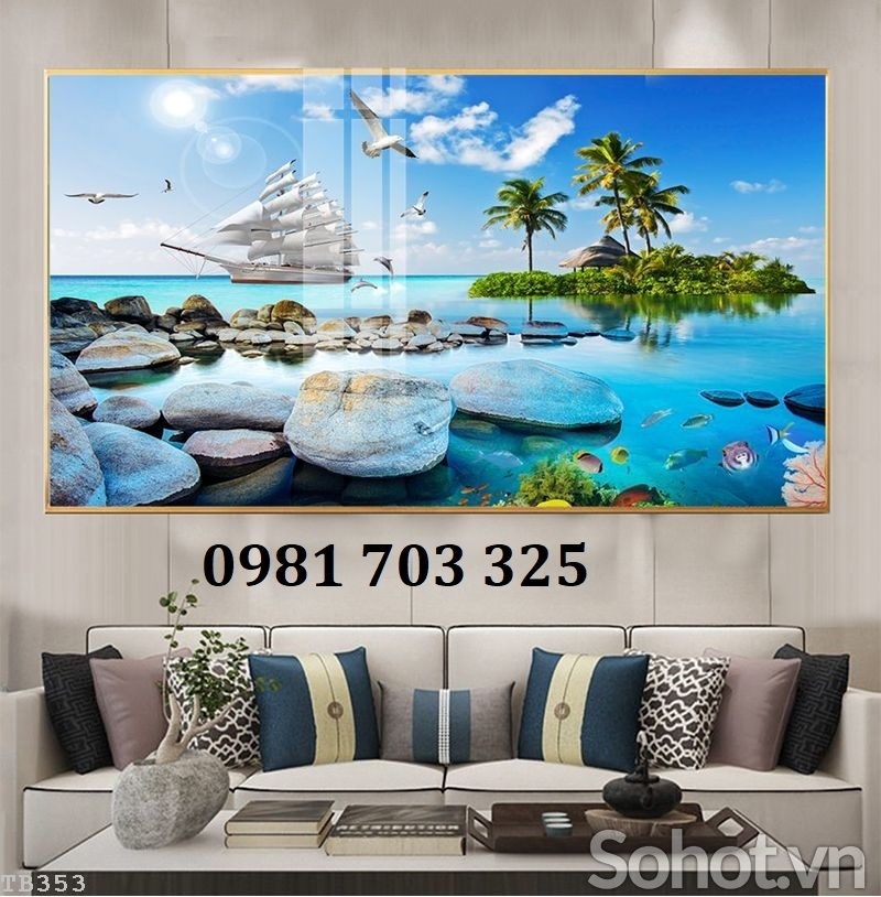 Gạch tranh 3D thuận buồm xuôi gió
