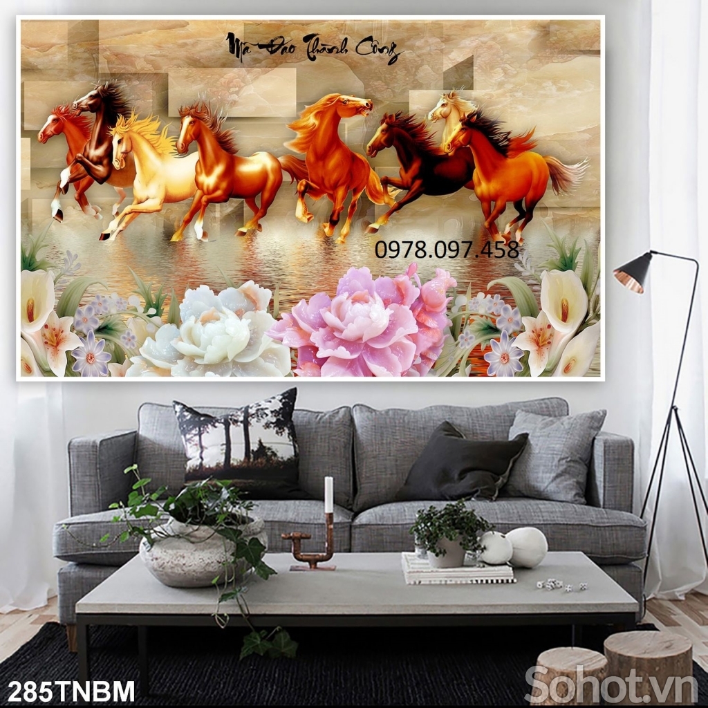 Tranh gạch mã đáo thành công 3d - 9999CP