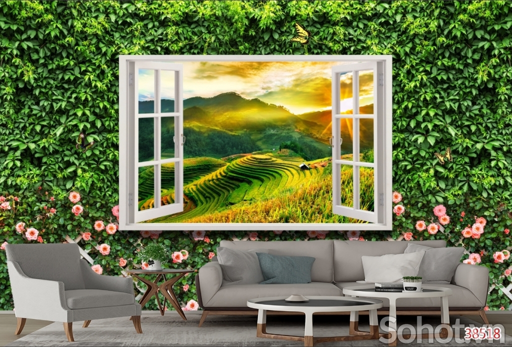 Tranh hoa 3D - tranh gạch
