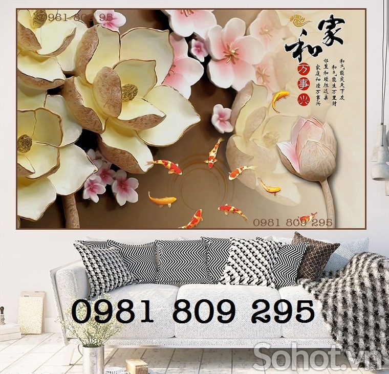 Mẫu gạch trang trí hoa sen