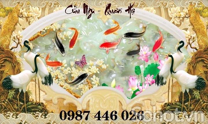 Gạch tranh chim hạc HP837292
