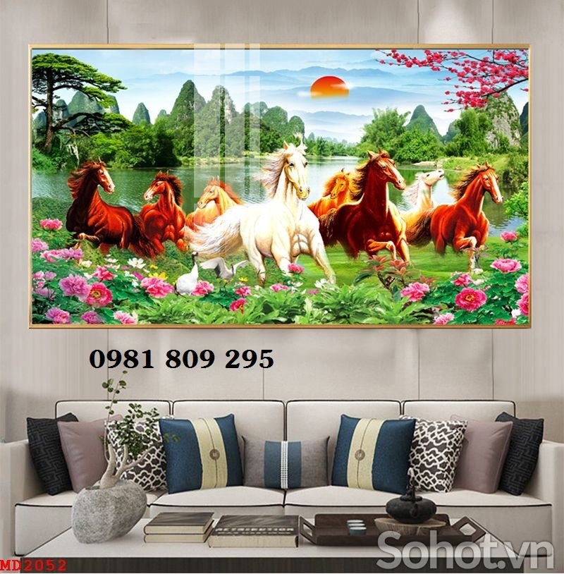 Mẫu tranh gạch ngựa phòng khách