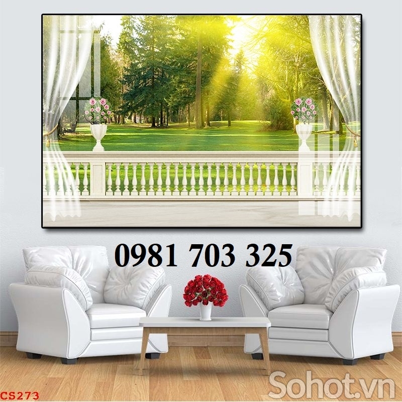 Tranh cửa sổ đẹp phong thủy