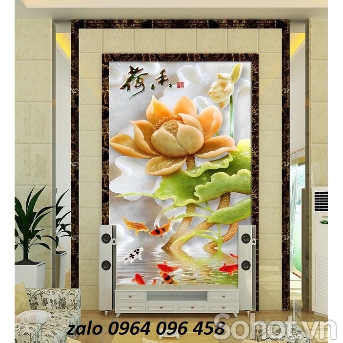 Gạch tranh 3d ốp tường phòng khách - SCBV422