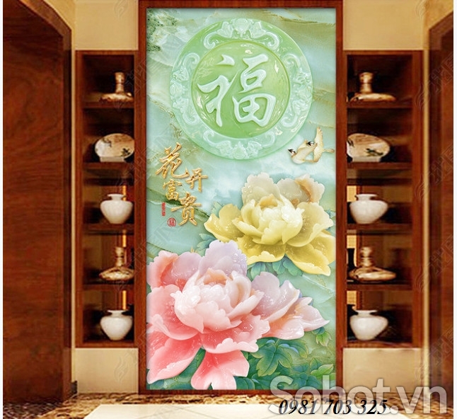 Tranh gạch men 3D ốp tường đứng