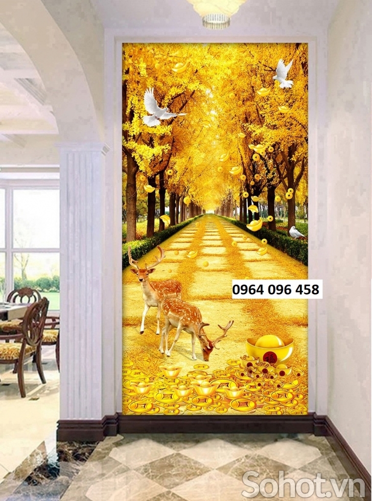 Tranh gạch phong cảnh khổ đứng 3d - 766CV