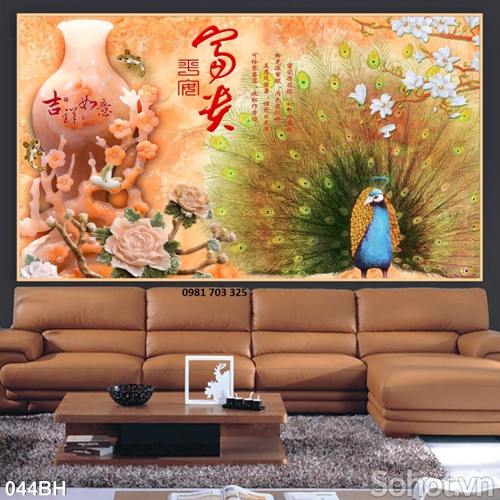 Tranh gạch 3D bình hoa