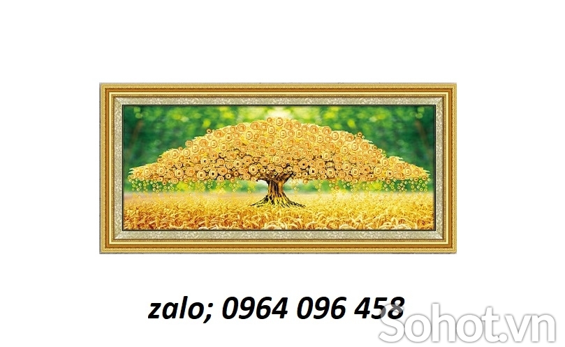 Tranh cây tiền vàng - tranh gạch 3d cây tiền vàng - 944CB