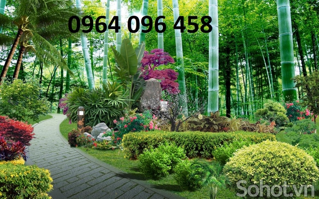 gạch tranh tre trúc 3d