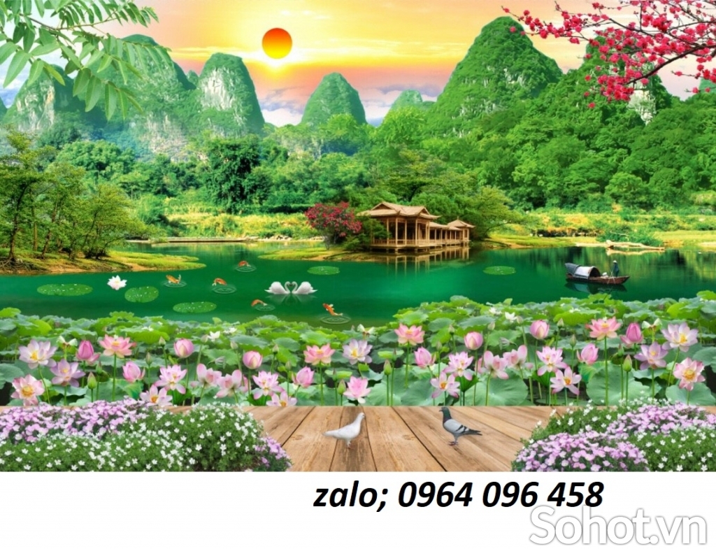 Tranh gạch 3d phong cảnh đồng quê - XVCB855