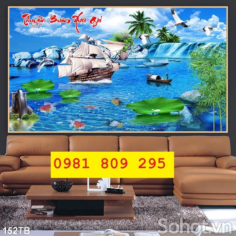 Tranh gạch thuyền buồm cao cấp