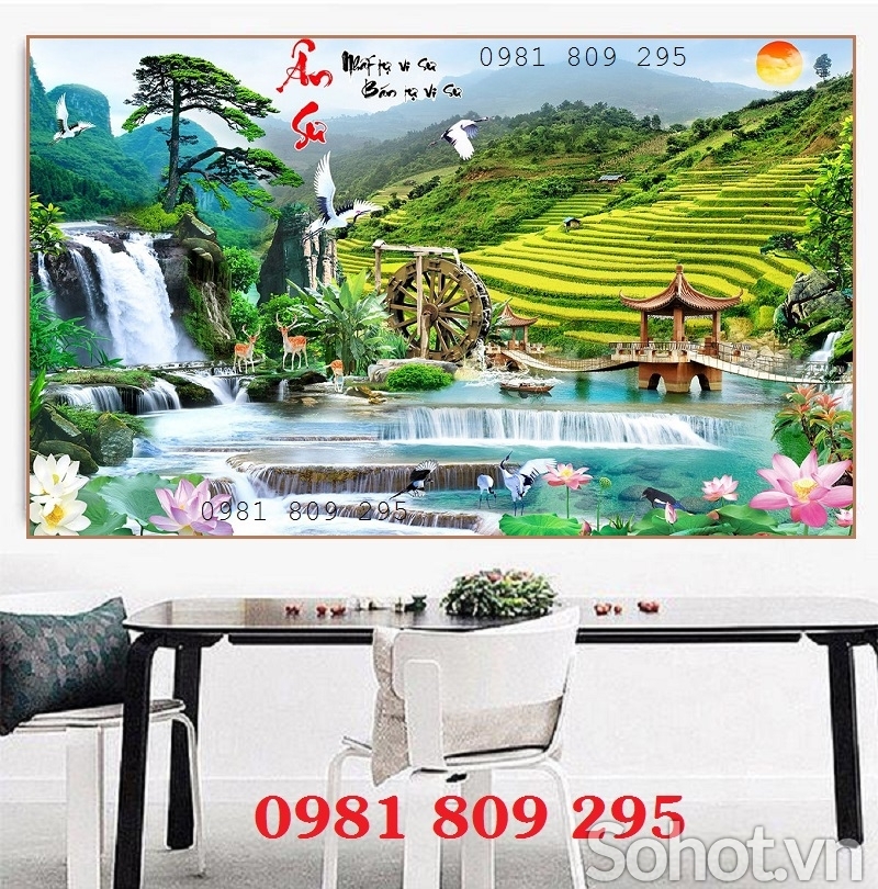 Gạch 3d , tranh ốp tường phong cảnh HP8383