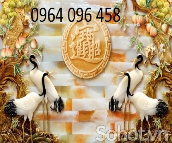 Mẫu tranh gạch 3d dán tường phòng khách -523SP