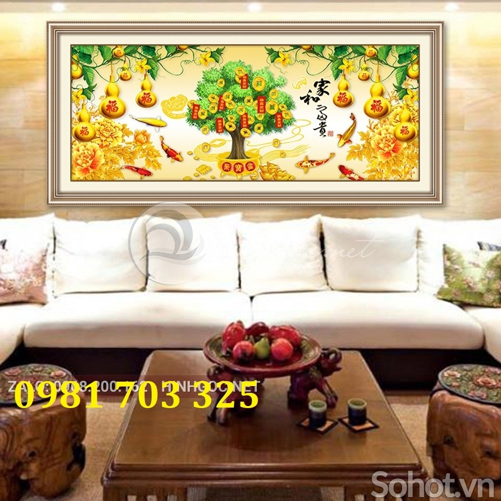 Gạch tranh đẹp trang trí phòng khách