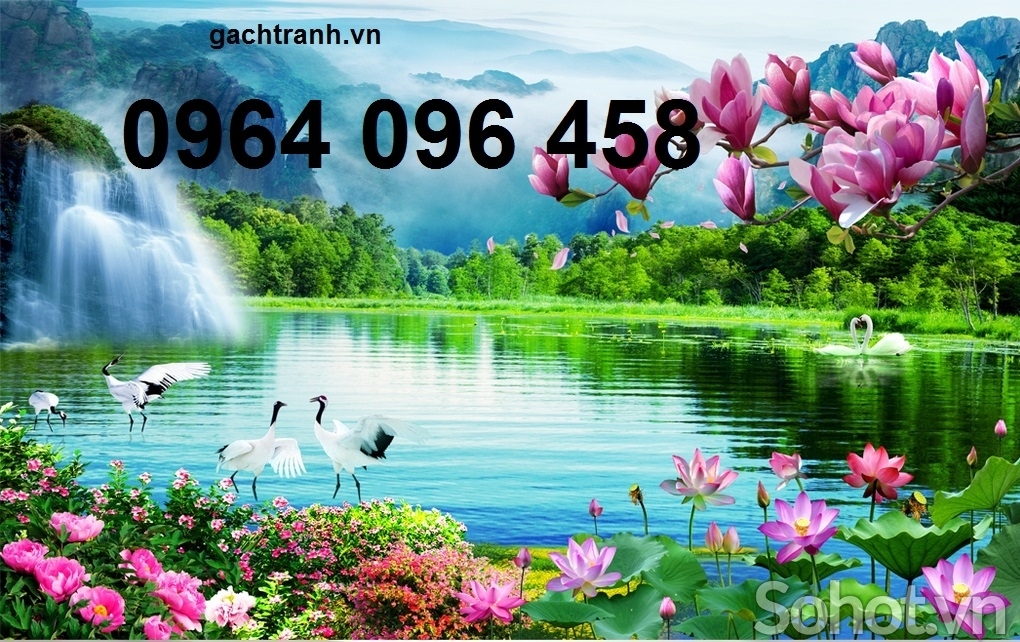 Gạch tranh ốp tường phong cảnh đồng quê 3d - PKKK96