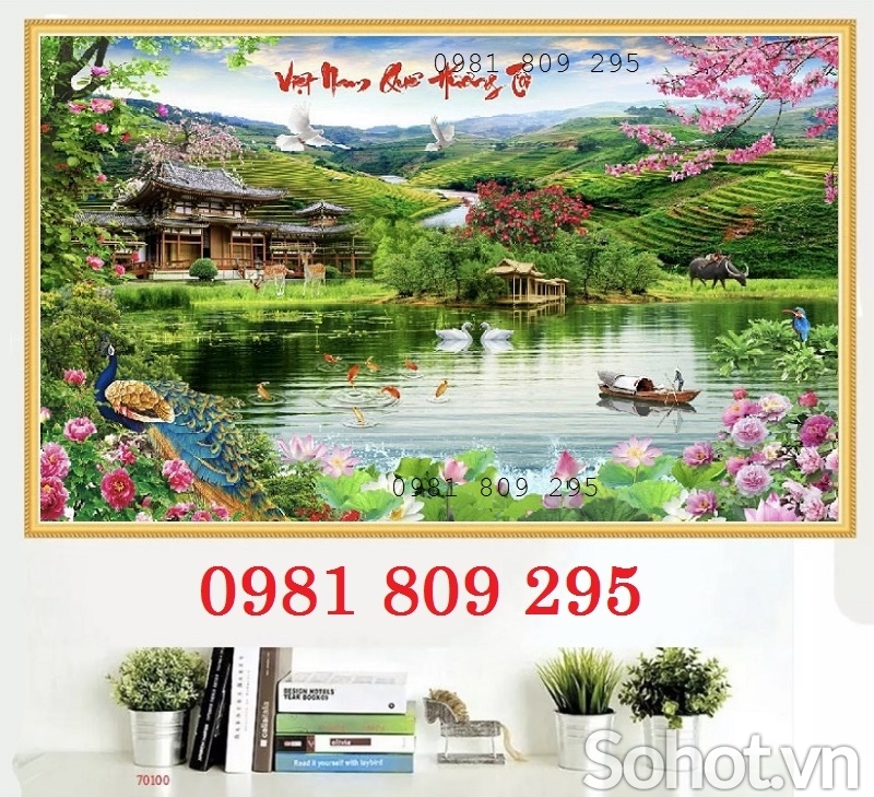 Gạch tranh 3d phong cảnh đồng quê